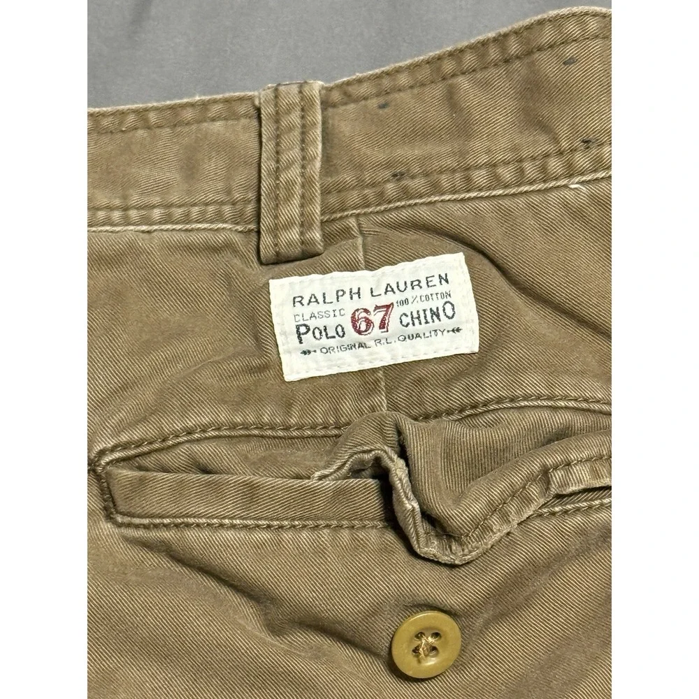 Polo‎ Ralph Lauren Brown Cargo Chino Shorts Size 36 Vintage Y2K Utility Outdoor